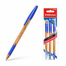 [39530] Bolígrafo ErichKrause® R-301 Amber Stick&amp;Grip 0.7, tinta color: azul